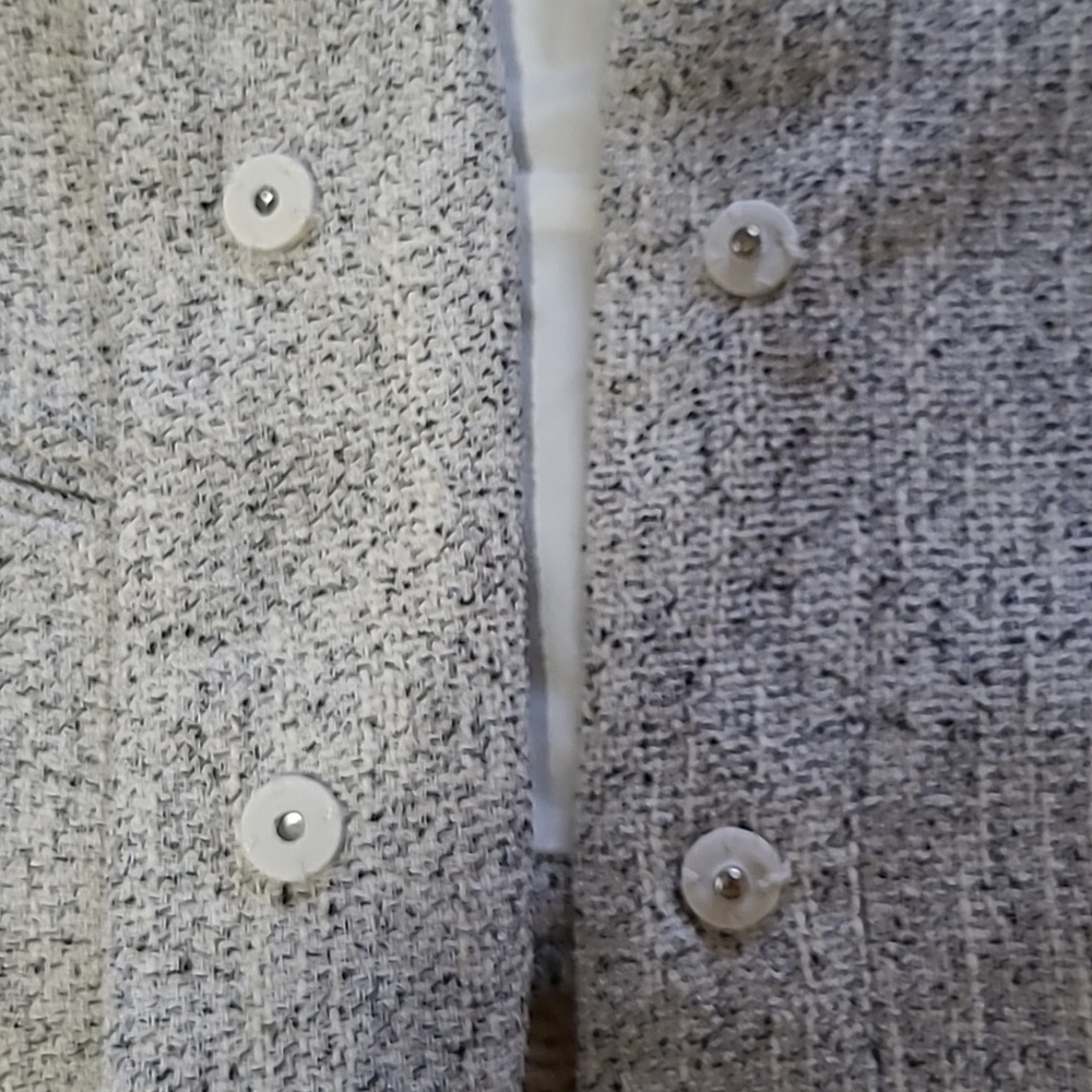 Loft Outlet White and Gray Tweed Jacket - Size 6 - Picture 5 of 7
